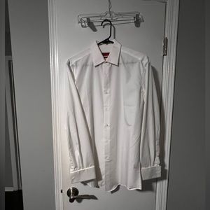 White ALFANI Fitted Performance French Cuff button down. 14.5 neck; 32/33